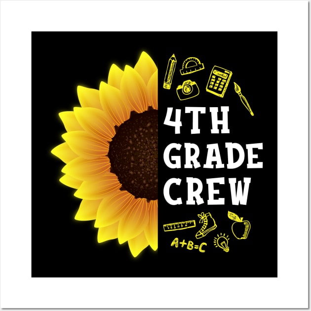 Fourth grade Crew Shirt First Day Preschool Back to School Sunflower Gift Wall Art by hardyhtud